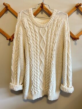 Cream Cable Knit Women’s Sweater